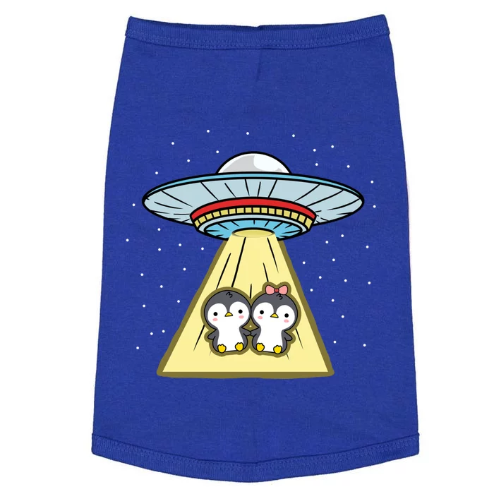 Penguin Couple Ufo Abduction Valentines Day Gift Doggie Tank