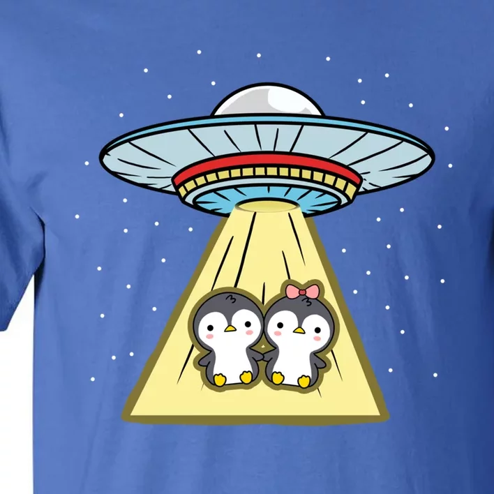 Penguin Couple Ufo Abduction Valentines Day Gift Tall T-Shirt