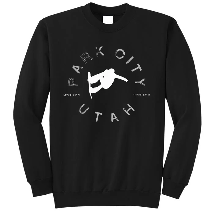 Park City Utah Graphic Vintage Retro Snowboarding Tall Sweatshirt