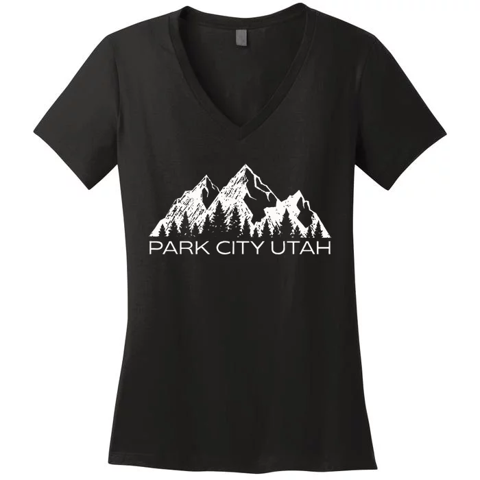 Park City Utah Mountain Souvenir Gift Cool Park City Utah Women's V-Neck T-Shirt