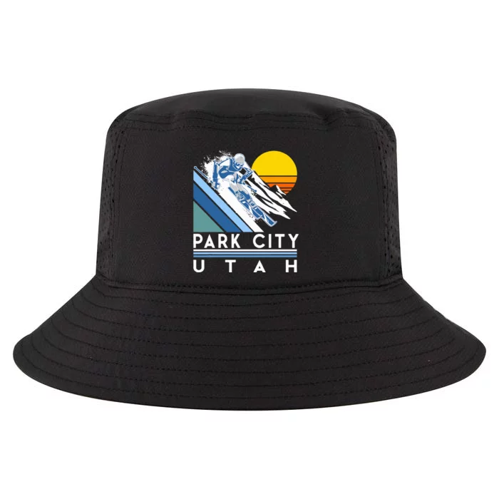 Park City Utah Retro Ski Cool Comfort Performance Bucket Hat