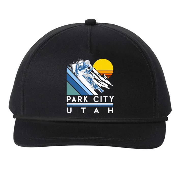 Park City Utah Retro Ski Snapback Five-Panel Rope Hat