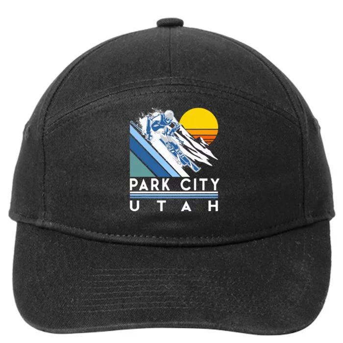 Park City Utah Retro Ski 7-Panel Snapback Hat