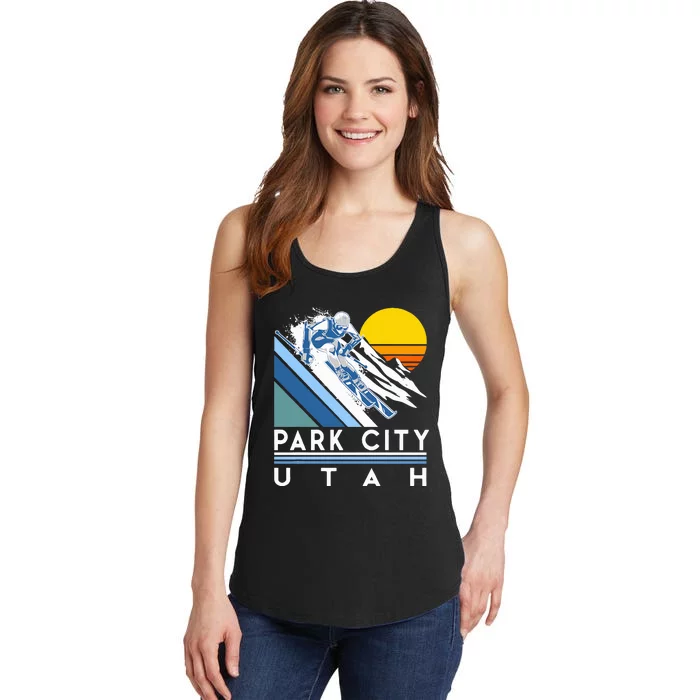 Park City Utah Retro Ski Ladies Essential Tank