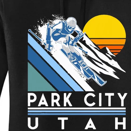 Park City Utah Retro Ski Women's Pullover Hoodie