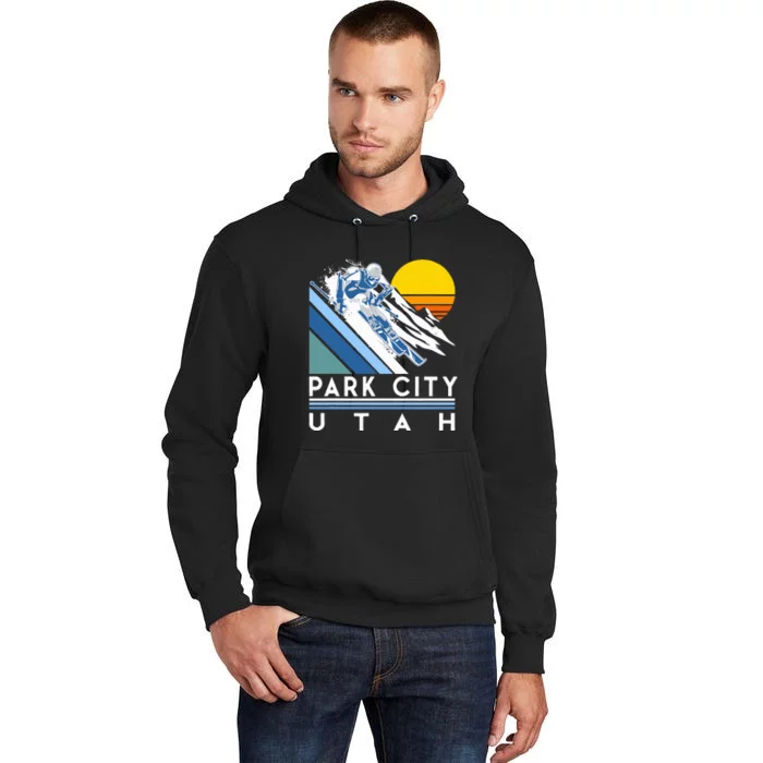 Park City Utah Retro Ski Tall Hoodie