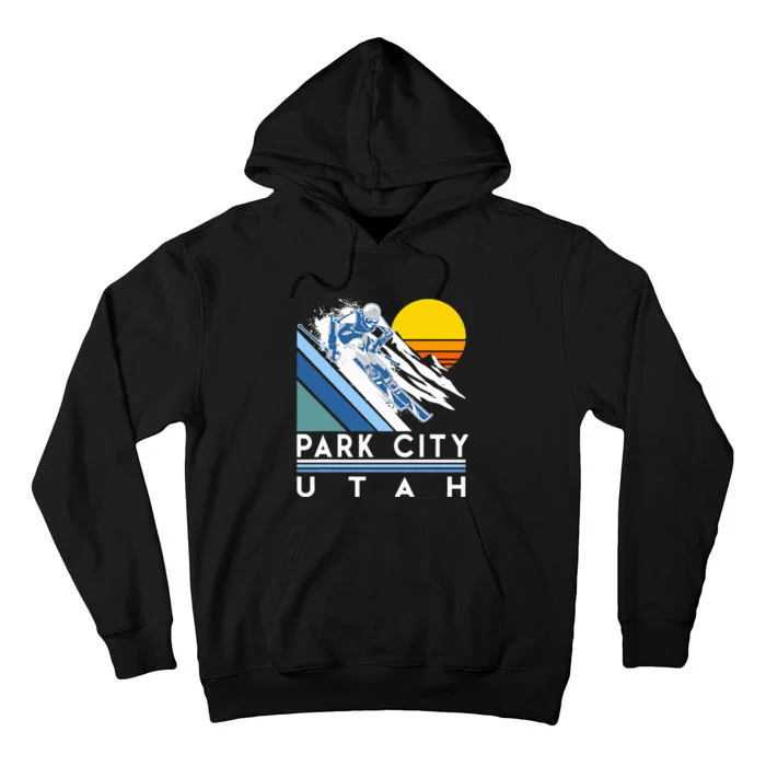 Park City Utah Retro Ski Tall Hoodie