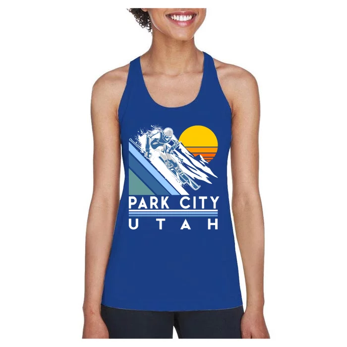 Park City Utah Retro Ski Cute Gift Women's Racerback Tank