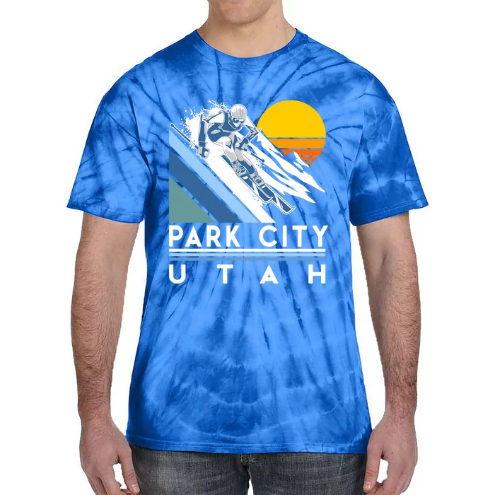 Park City Utah Retro Ski Cute Gift Tie-Dye T-Shirt