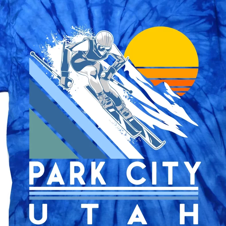 Park City Utah Retro Ski Cute Gift Tie-Dye T-Shirt