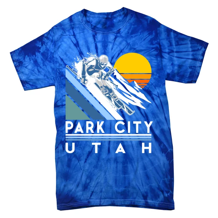 Park City Utah Retro Ski Cute Gift Tie-Dye T-Shirt