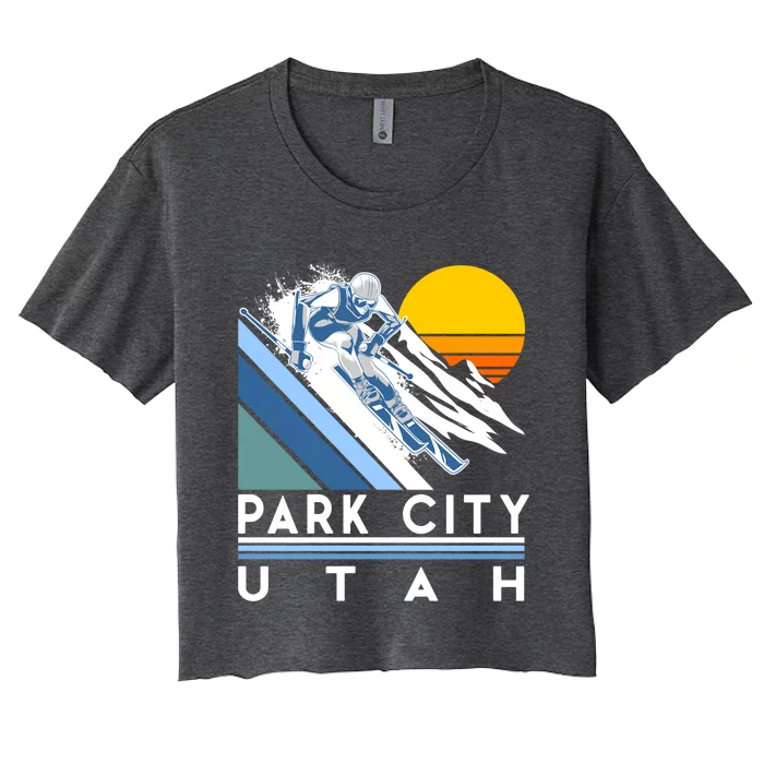 Park City Utah Retro Ski Cute Gift Women's Crop Top Tee