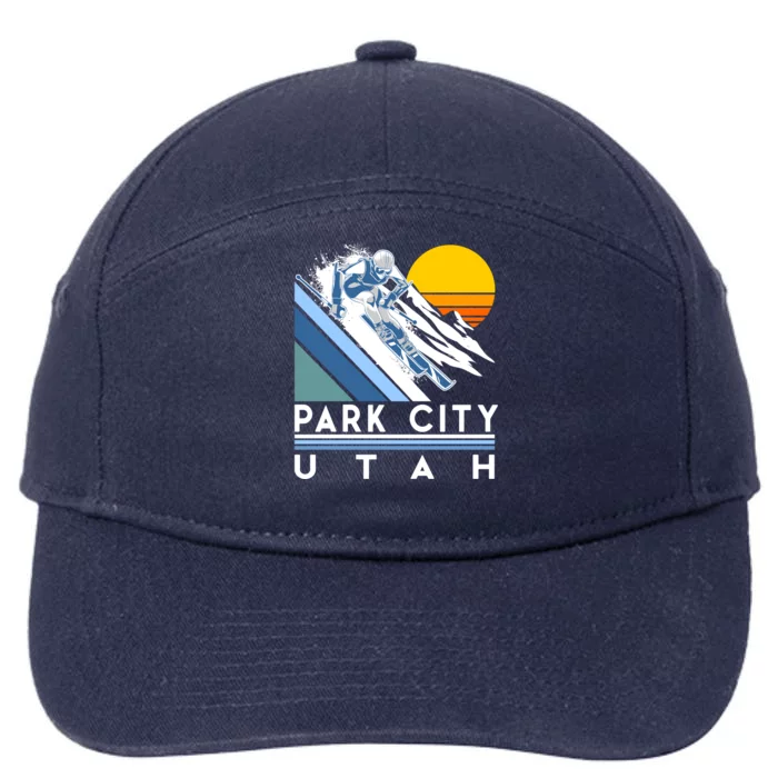 Park City Utah Retro Ski Cute Gift 7-Panel Snapback Hat