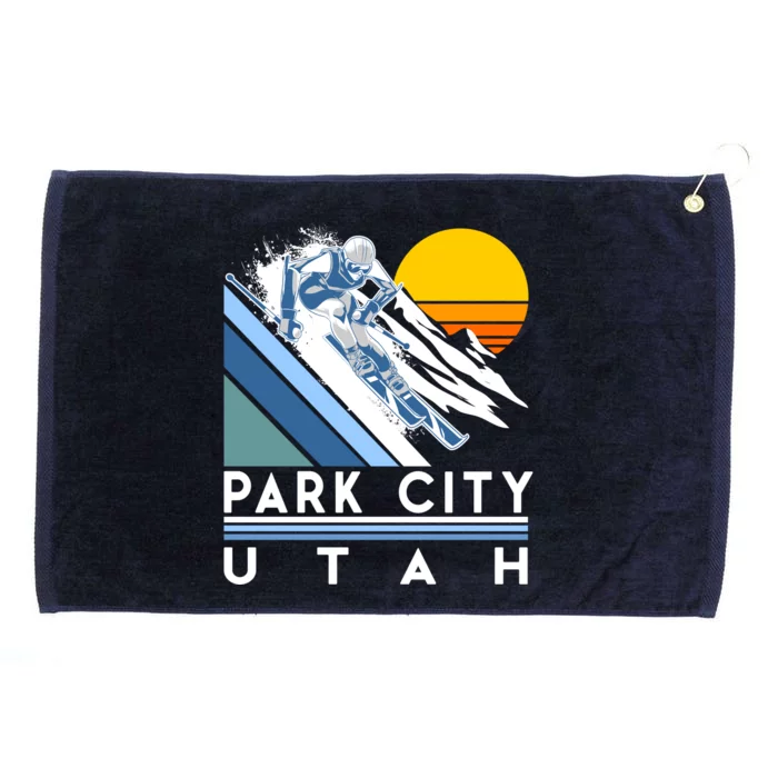 Park City Utah Retro Ski Cute Gift Grommeted Golf Towel