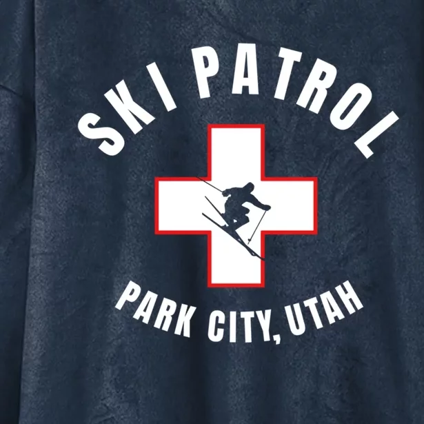 Park City Utah Ski Patrol Gift Hooded Wearable Blanket