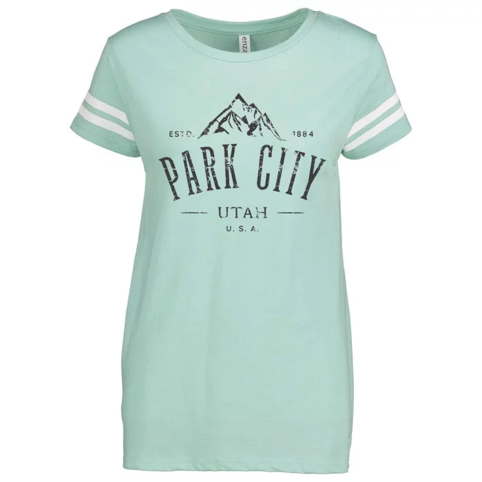 Park City Utah Awesome Mountain Design Souvenir Enza Ladies Jersey Football T-Shirt