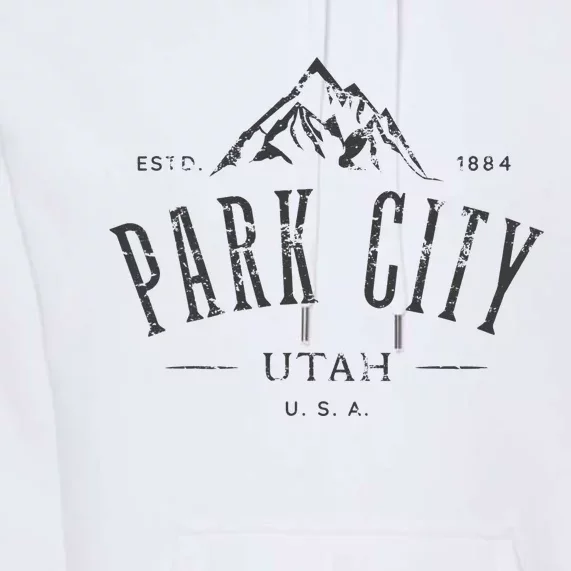 Park City Utah Awesome Mountain Design Souvenir Premium Hoodie