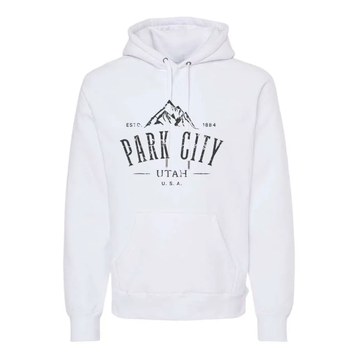 Park City Utah Awesome Mountain Design Souvenir Premium Hoodie