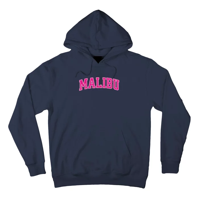 Preppy Collegiate Varsity Pink Malibu California Hoodie