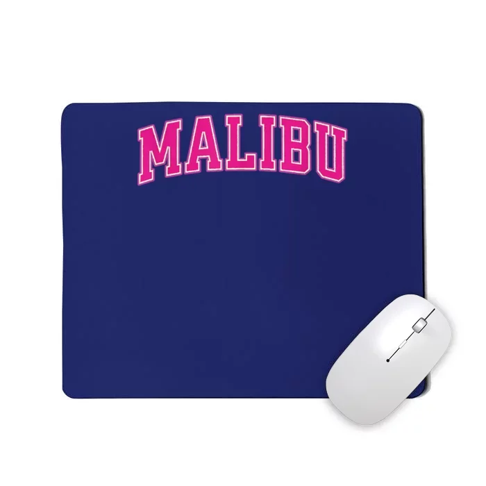 Preppy Collegiate Varsity Pink Malibu California Mousepad