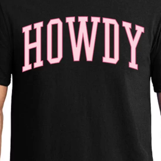 Preppy Cowgirl Varsity Pink Howdy Pajama Set