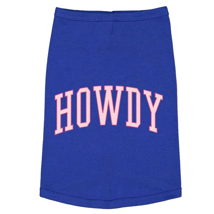 Preppy Cowgirl Varsity Pink Howdy Doggie Tank