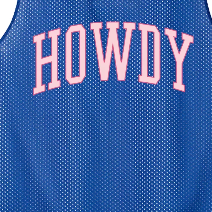 Preppy Cowgirl Varsity Pink Howdy Gift Mesh Reversible Basketball Jersey Tank