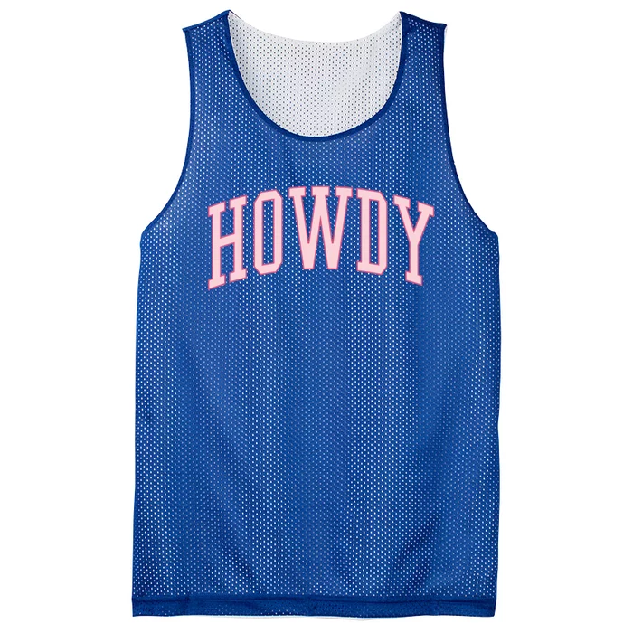 Preppy Cowgirl Varsity Pink Howdy Gift Mesh Reversible Basketball Jersey Tank