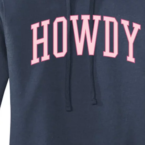 Preppy Cowgirl Varsity Pink Howdy Gift Women's Pullover Hoodie