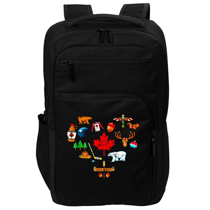 Patriotic Canadian Valentines Day Gift Love Canada Impact Tech Backpack