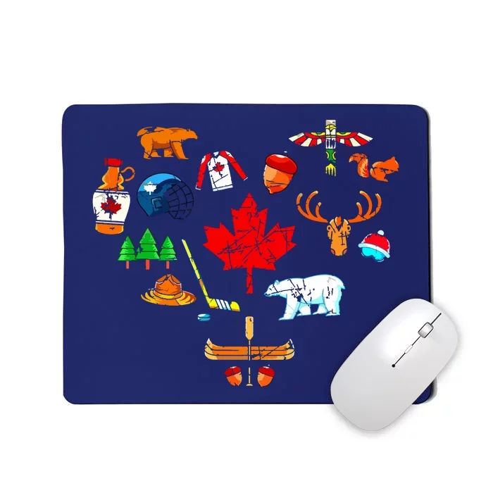 Patriotic Canadian Valentines Day Gift Love Canada Mousepad