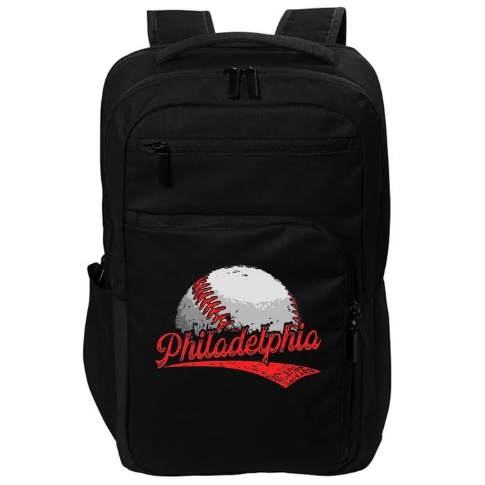 Philadelphia Cityscape vintage Baseball Lover Impact Tech Backpack