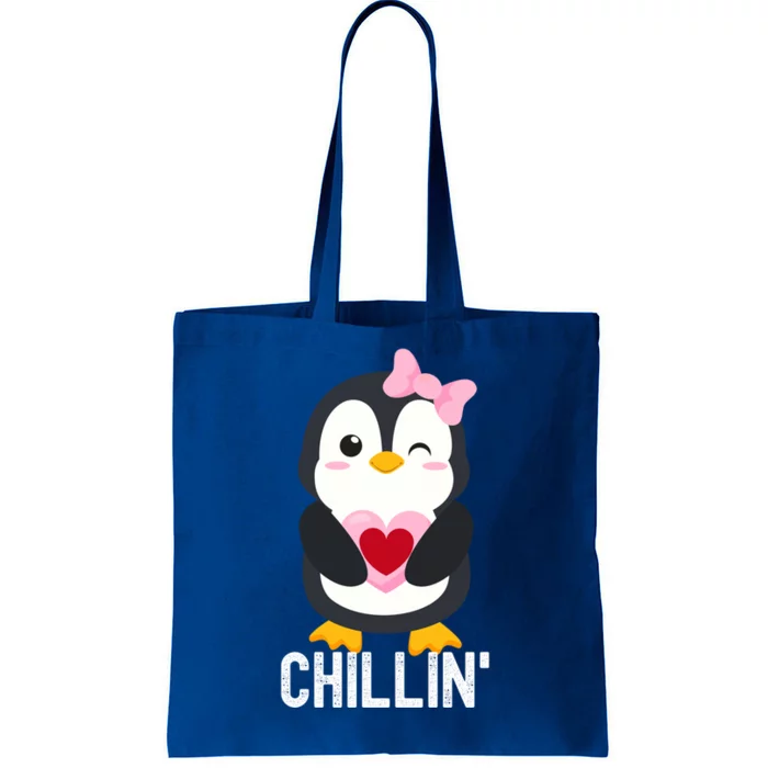 Penguin Chillin Valentines Day Cool Gift Tote Bag