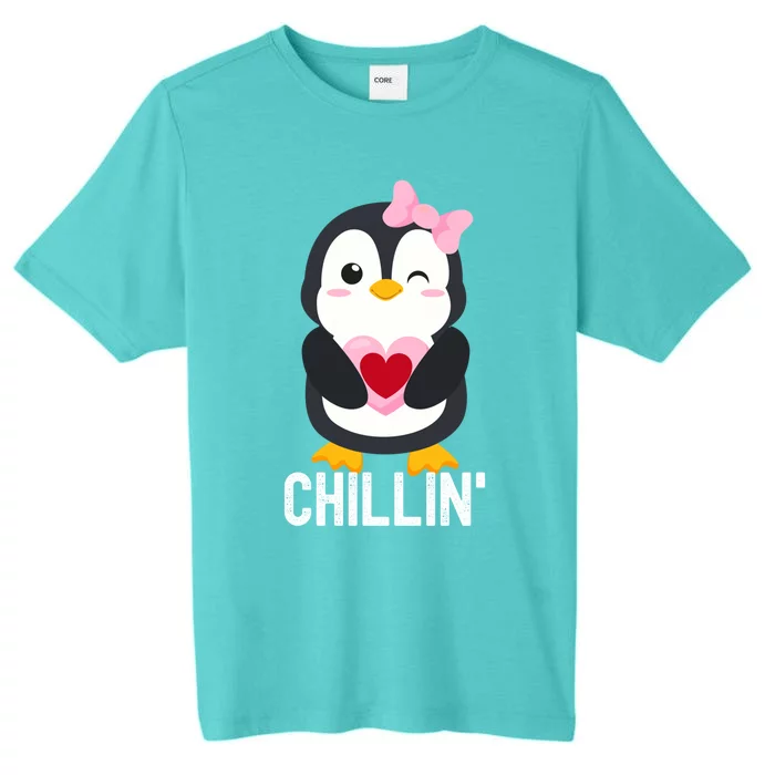 Penguin Chillin Valentines Day Cool Gift ChromaSoft Performance T-Shirt