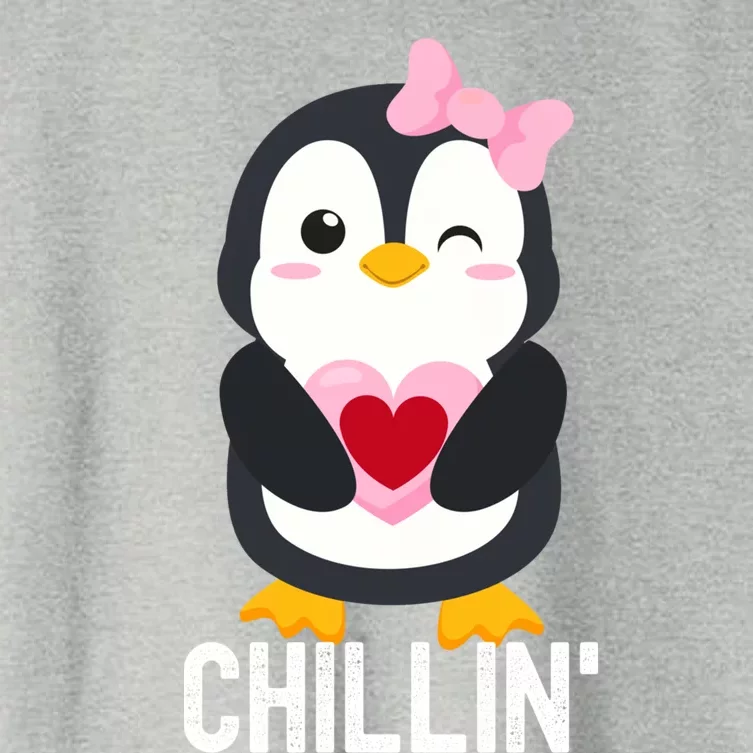 Penguin Chillin Valentines Day Cool Gift Women's Crop Top Tee