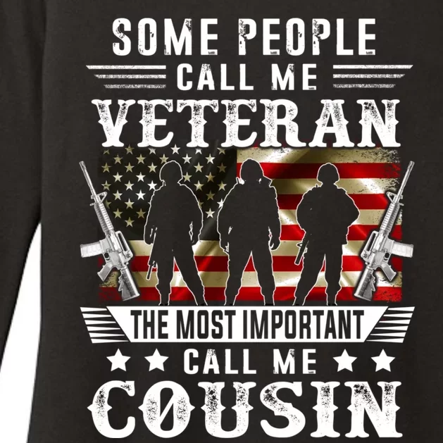 Proud Cousin Veteran American Flag Gifts VeteranS Day Womens CVC Long Sleeve Shirt