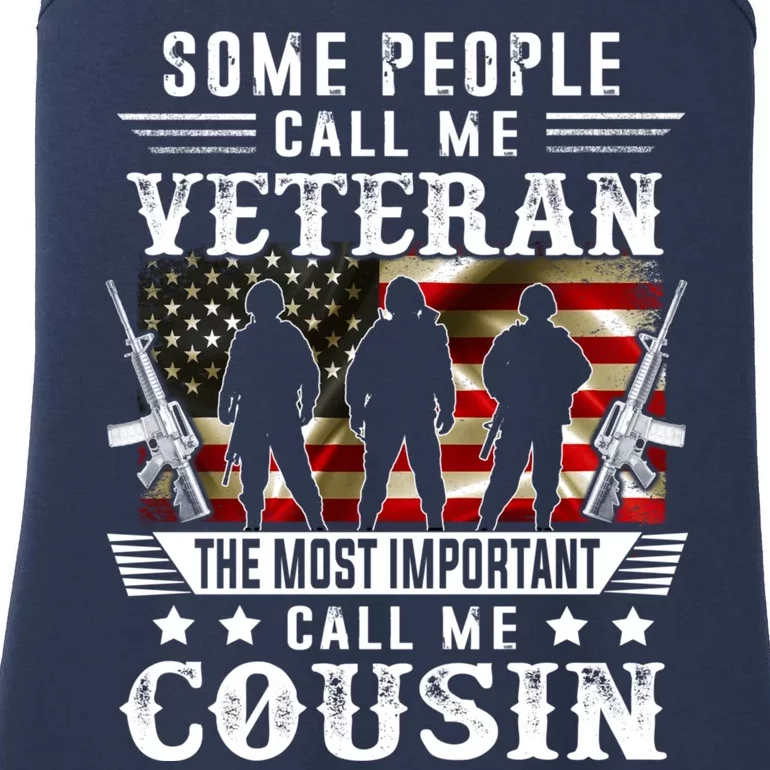 Proud Cousin Veteran American Flag Gifts VeteranS Day Ladies Essential Tank