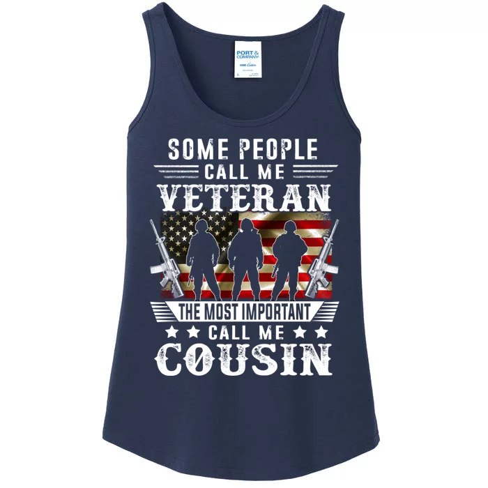 Proud Cousin Veteran American Flag Gifts VeteranS Day Ladies Essential Tank