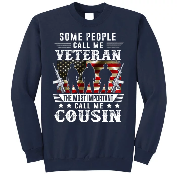 Proud Cousin Veteran American Flag Gifts VeteranS Day Tall Sweatshirt