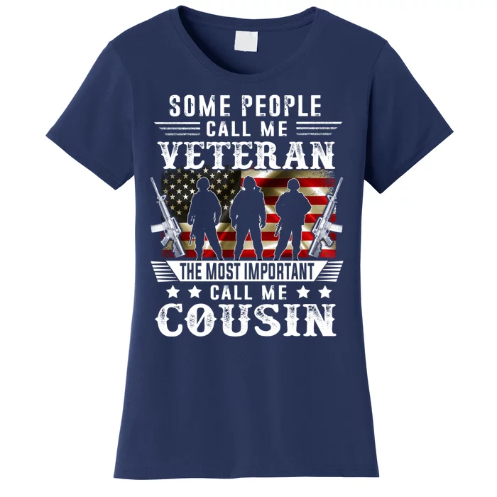 Proud Cousin Veteran American Flag Gifts VeteranS Day Women's T-Shirt