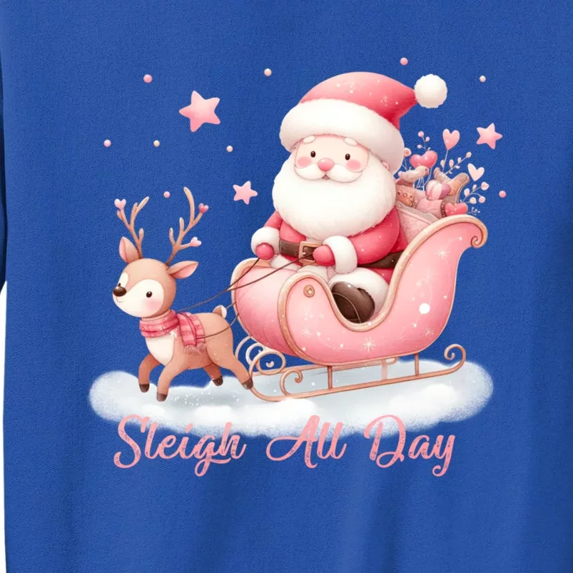 Pink Christmas Wonderland Festive Xmas Sleigh All Day Gift Tall Sweatshirt