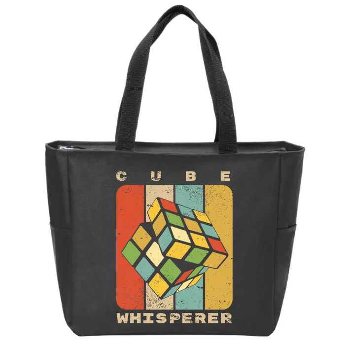 Puzzle Cube Whisperer Vintage Speed Cubing Math Zip Tote Bag