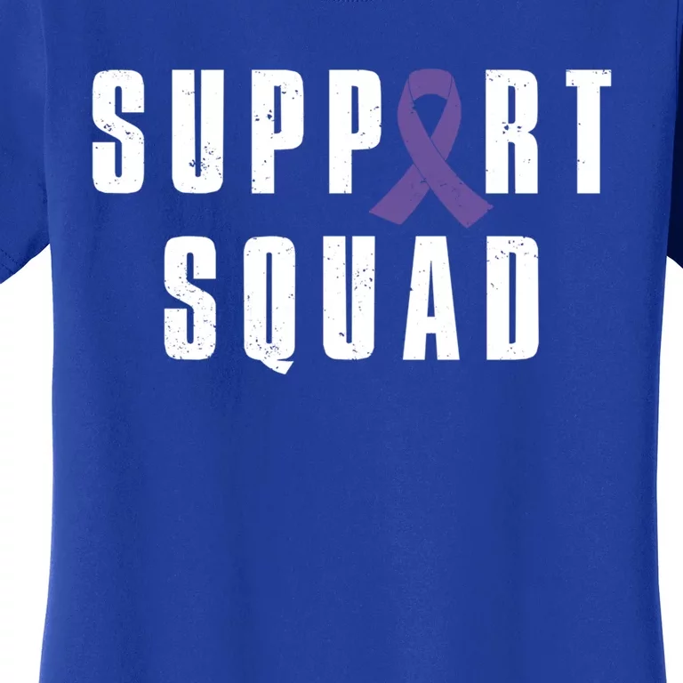 Pancreatic Cancer Warrior Support Squad Purple Ribbon Funny Gift Women's T-Shirt