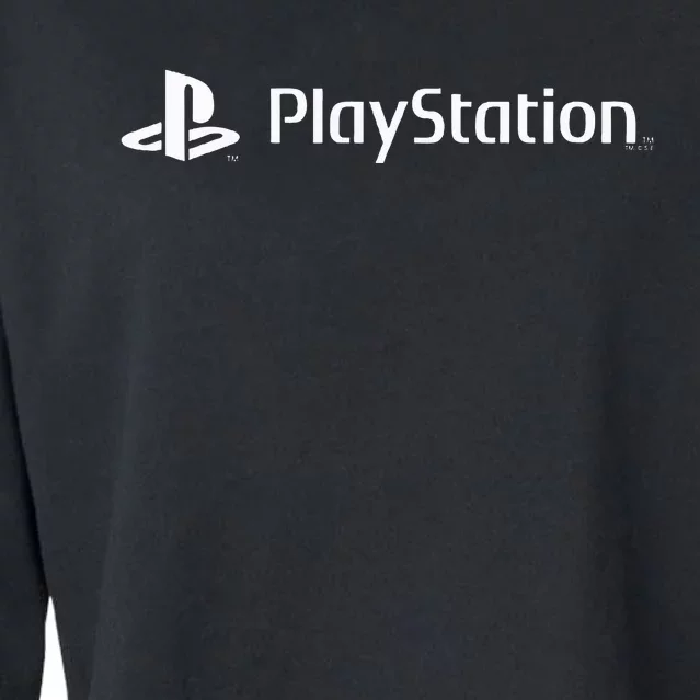 Playstation Classic White Gaming Logo Start Gaming Today Cropped Pullover Crew