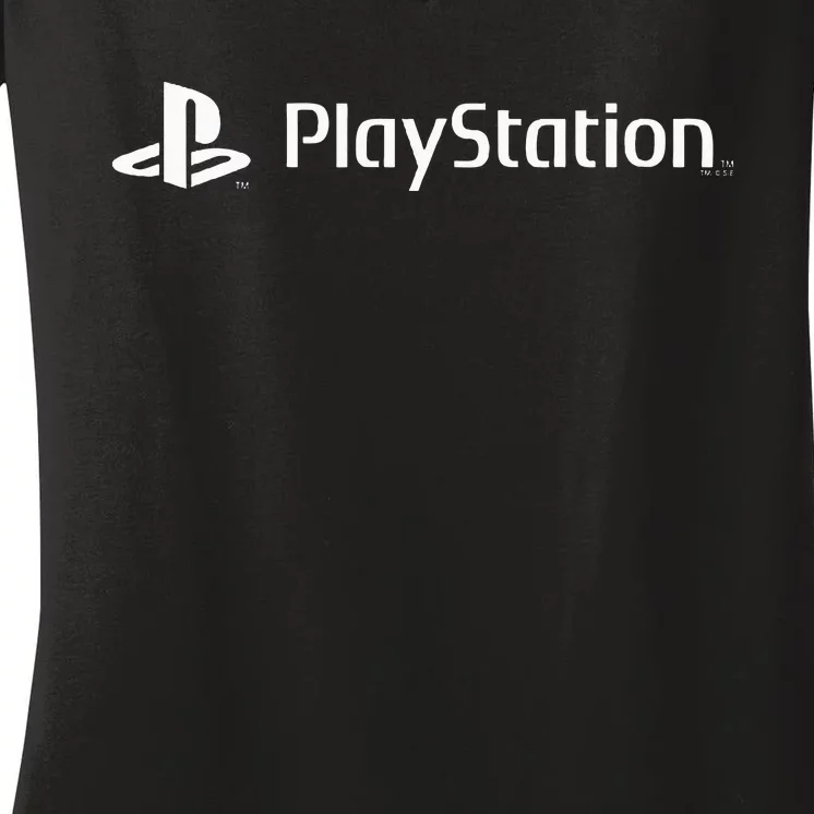 Playstation Classic White Gaming Logo Start Gaming Today Women's V-Neck T-Shirt