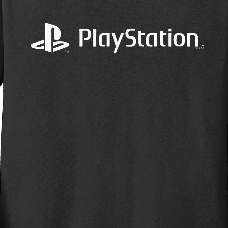 Playstation Classic White Gaming Logo Start Gaming Today Kids Long Sleeve Shirt