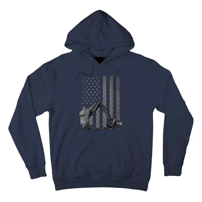 Patriotic Construction Worker Excavator Operator Digger Cool Hoodie