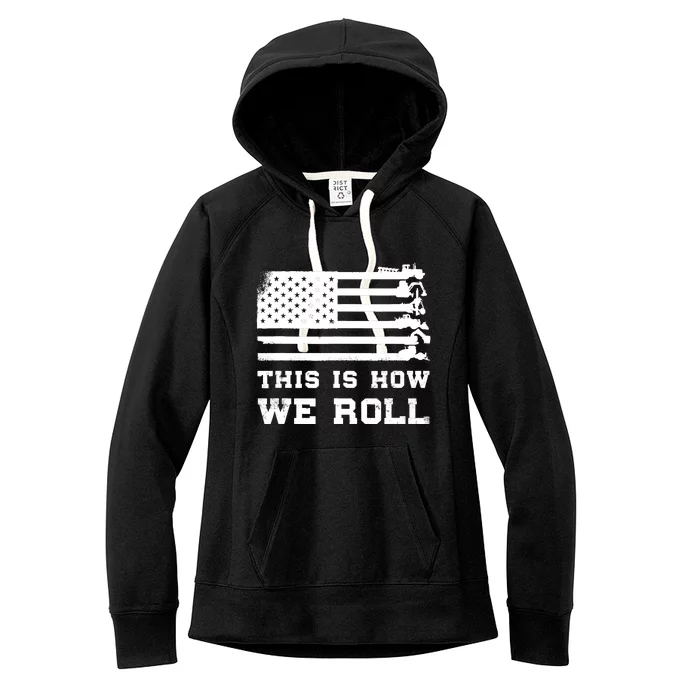 Patriotic Construction Worker USA Heavy Equipment Operator Women's Fleece Hoodie