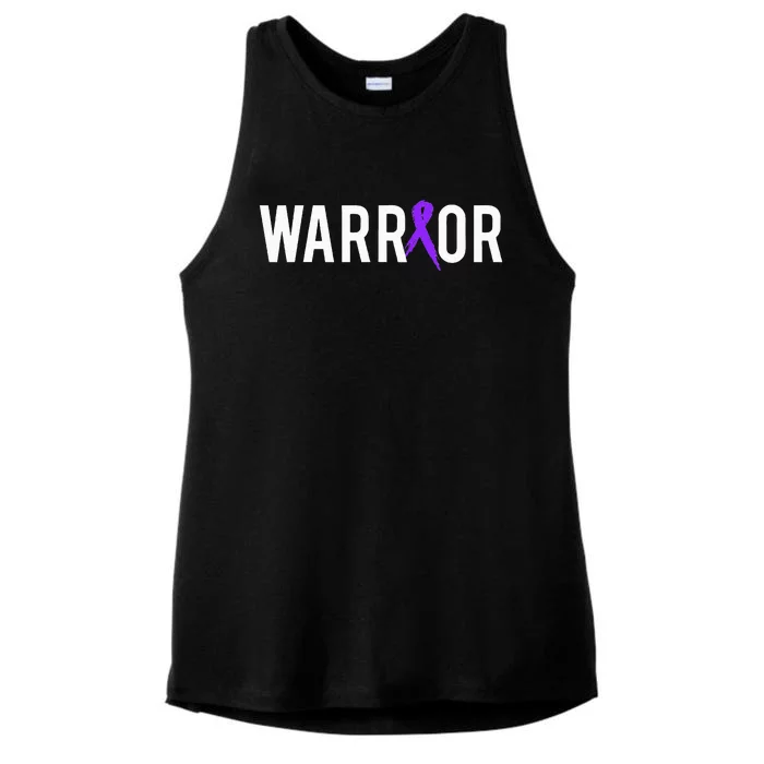 Pancreatic Cancer Warrior Design Gift For Cancer Awareness Ladies Tri-Blend Wicking Tank