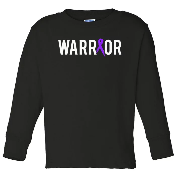 Pancreatic Cancer Warrior Design Gift For Cancer Awareness Toddler Long Sleeve Shirt